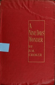 Book cover of "A Nine Days' Wonder"