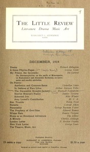 Book cover of "The Little Review, December 1914 (Vol. 1, No. 9)"