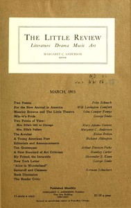 Book cover of "The Little Review, March 1915 (Vol. 2, No. 1)"