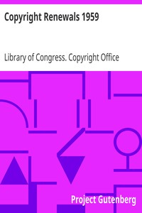 Book cover of "Copyright Renewals 1959"