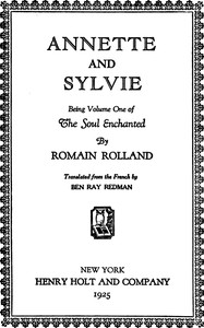 Book cover of "Annette and Sylvie: Being Volume One of The Soul Enchanted"