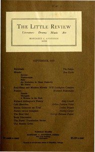 Book cover of "The Little Review, September 1915 (Vol. 2, No. 6)"
