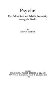 Book cover of "Psyche: The Cult of Souls and Belief in Immortality among the Greeks"