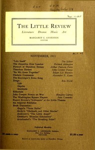 Book cover of "The Little Review, November 1915 (Vol. 2, No. 8)"