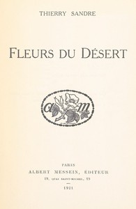 Book cover of "Fleurs du désert"