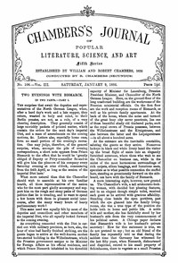 Book cover of "Chambers's Journal of Popular Literature, Science, and Art, Fifth Series, No. 106, Vol. III, January 9, 1886"
