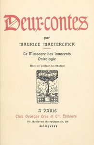 Book cover of "Deux contes: Le massacre des Innocents; Onirologie."