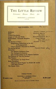 Book cover of "The Little Review, December 1915 (Vol. 2, No. 9)"