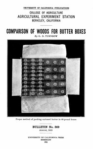 Book cover of "Comparison of Woods for Butter Boxes"