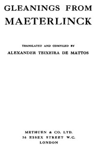 Book cover of "Gleanings from Maeterlinck"
