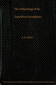 Book cover of "The archæology of the cuneiform inscriptions"