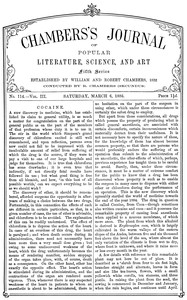 Book cover of "Chambers's Journal of Popular Literature, Science, and Art, Fifth Series, No. 114, Vol. III, March 6, 1886"