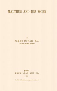 Book cover of "Malthus and his work"