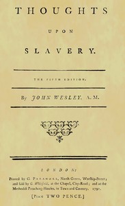 Book cover of "Thoughts upon slavery"