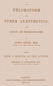Book cover of "On chloroform and other anæsthetics: their action and administration"