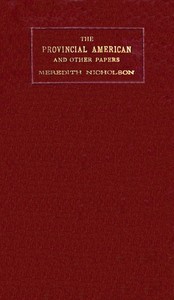 Book cover of "The provincial American and other papers"
