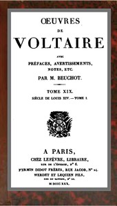 Book cover of "Œuvres de Voltaire Tome XIX: Siècle de Louis XIV.—Tome I"