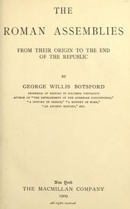Book cover of "The Roman assemblies from their origin to the end of the Republic"