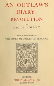 Book cover of "An outlaw's diary: revolution"