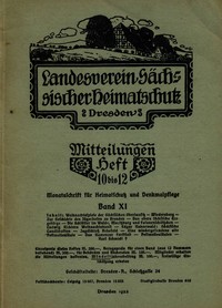 Book cover of "Landesverein Sächsischer Heimatschutz — Mitteilungen Band XI, Heft 10-12 : Monatsschrift für Heimatschutz und Denkmalpflege"