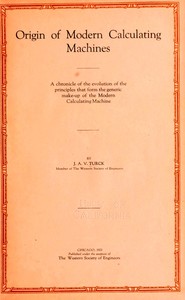 Book cover of "Origin of modern calculating machines"