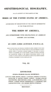 Book cover of "Ornithological biography, Vol. 3 (of 5) : $b An account of the habits of the birds of the United States of America"