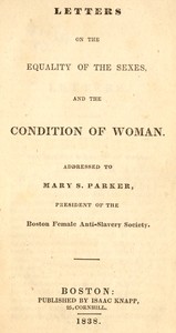 Book cover of "Letters on the equality of the sexes, and the condition of woman"