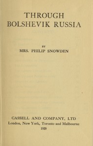 Book cover of "Through Bolshevik Russia"