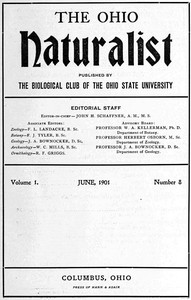 Book cover of "The Ohio naturalist, Vol. 1, No. 8, June 1901"