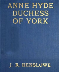 Book cover of "Anne Hyde, Duchess of York"