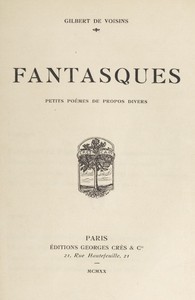 Book cover of "Fantasques: Petits poèmes de propos divers"
