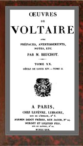 Book cover of "Œuvres de Voltaire Tome XX: Siècle de Louis XIV.—Tome II"