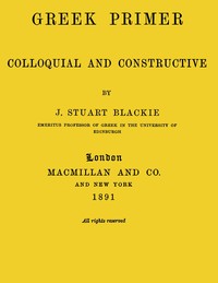 Book cover of "Greek primer, colloquial and constructive"