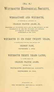 Book cover of "Wessagusset and Weymouth"