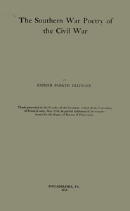 Book cover of "The Southern war poetry of the Civil War"