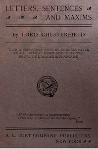 Book cover of "Letters, sentences and maxims"