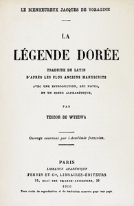 Book cover of "La légende dorée - traduite du latin d'après les plus anciens manuscrits, avec une introduction, des notes, et un index alphabétique"