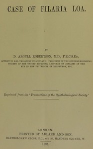 Book cover of "Case of Filaria loa"