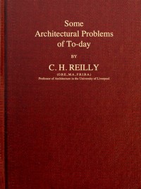 Book cover of "Some architectural problems of to-day"