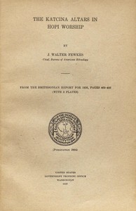 Book cover of "The Katcina altars in Hopi worship"