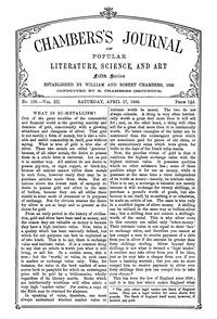 Book cover of "Chambers's Journal of Popular Literature, Science, and Art, fifth series, no. 120, vol. III, April 17, 1886"
