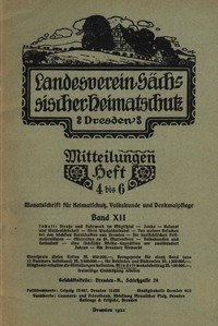 Book cover of "Landesverein Sächsischer Heimatschutz — Mitteilungen Band XII, Heft 4-6 : Monatsschrift für Heimatschutz, Volkskunde und Denkmalpflege"