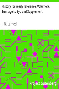 Book cover of "History for ready reference, Volume 5, Tunnage to Zyp and Supplement"