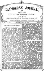 Book cover of "Chambers's Journal of Popular Literature, Science, and Art, fifth series, no. 121, vol. III, April 24, 1886"