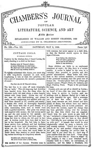 Book cover of "Chambers's Journal of Popular Literature, Science, and Art, fifth series, no. 123, vol. III, May 8, 1886"