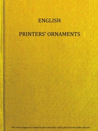 Book cover of "English printers' ornaments"