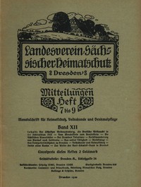 Book cover of "Landesverein Sächsischer Heimatschutz — Mitteilungen Band XII, Heft 7-9 : Monatsschrift für Heimatschutz, Volkskunde und Denkmalpflege"