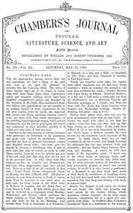 Book cover of "Chambers's journal of popular literature, science, and art, fifth series, no. 125, vol. III, May 22, 1886"