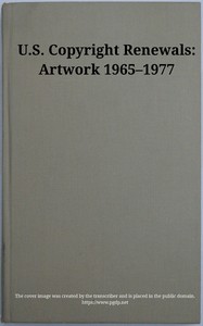 Book cover of "U.S. copyright renewals: artwork 1965-1977"