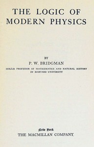Book cover of "The logic of modern physics"